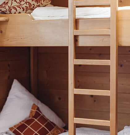 Stockbett im Vierbettzimmer im Hotel Vermala