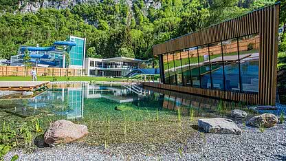 VAL BLU in Bludenz mit Naturbadesee, Badebereich und Freizeitangebot nahe dem Genusshotel Vermala.