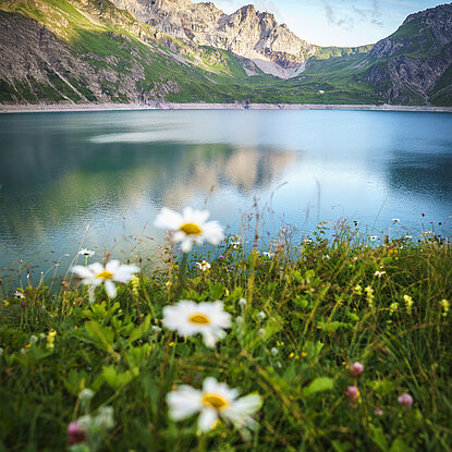 Lünersee bei Sonnenuntergang